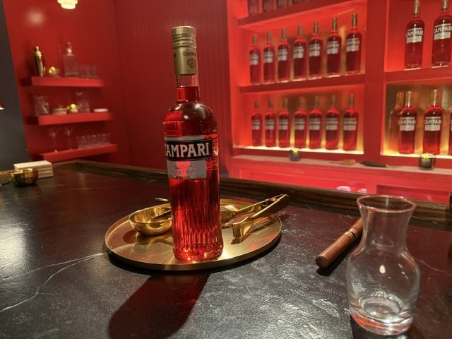 Bar-top still life on the finished set